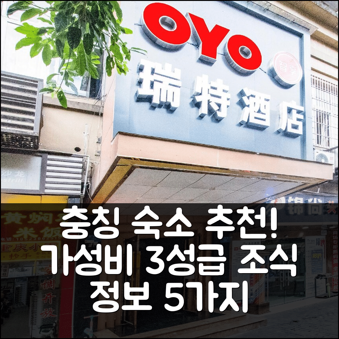 충칭 숙소 여행 호텔 추천 오요 루이트 비즈니스 호텔 | 가성비 좋은 3성급 위치와 조식 정보 5가지