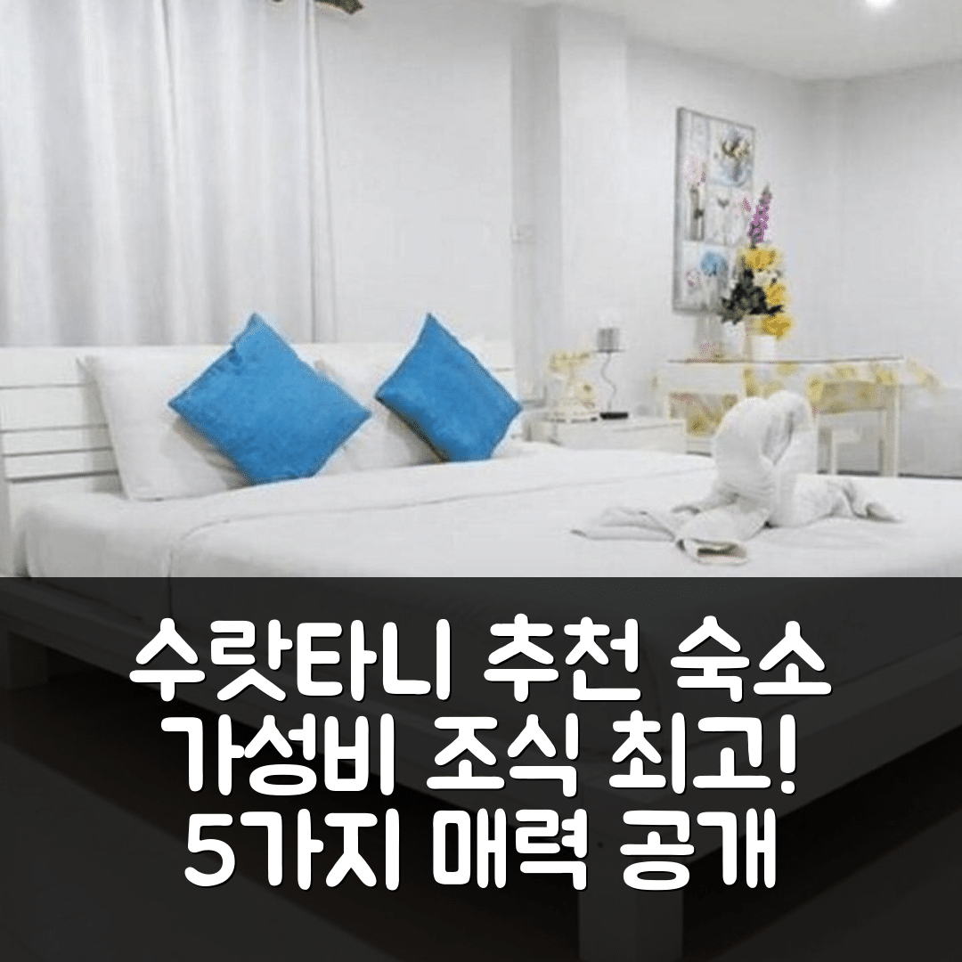 수랏타니 숙소 여행 호텔 추천 칙 호텔 수라타니 | 가성비와 조식이 뛰어난 5가지 매력 및 위치 정보
